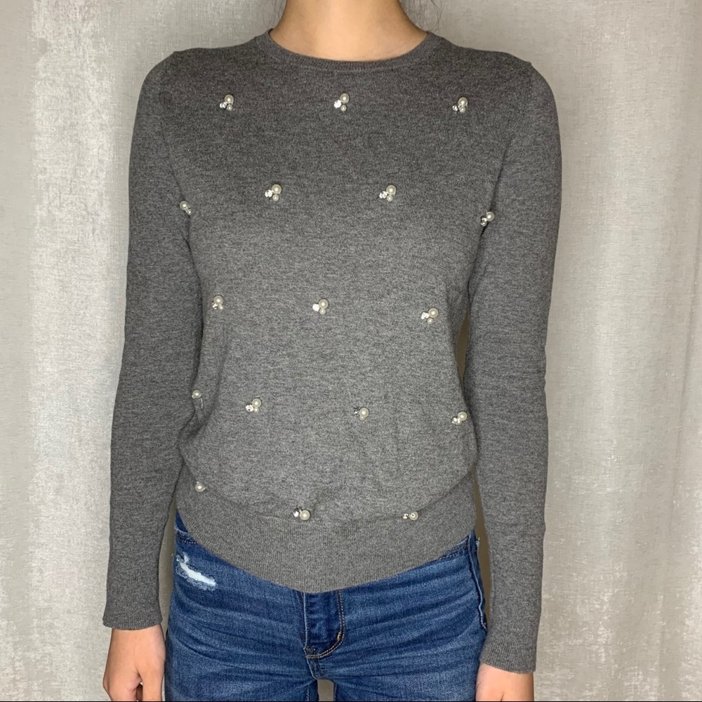 Ann Taylor Grey Crewneck Petite XS